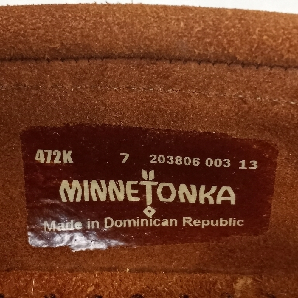 Minnetonka Suede Embroidered Western Bohemian Hippie Festival Tribal Moccasins 7 - Picture 8 of 9